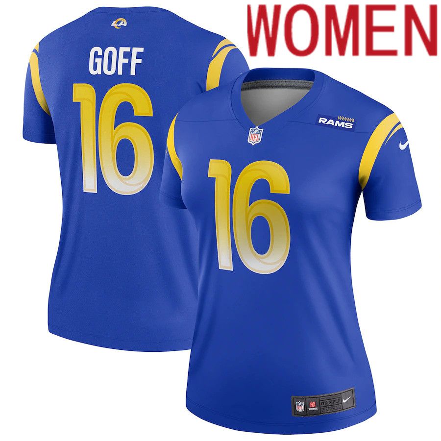 Women Los Angeles Rams #16 Jared Goff Nike Royal Legend NFL Jersey->women nfl jersey->Women Jersey